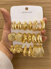 6-18pcs Fashionable & Elegant Starfish Multi-Element Women Jewelry CCB Earrings, Suitable For Daily Wear All Year Round - Multicolor - View 6