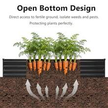 Odwmwhuh  10x2x1 Ft 2 Pack Galvanized Raised Garden BedOutdoor Planter Box Metal Patio Kit Planting Bed For Vegetables Flowers And Succulents Black - Black - View 4