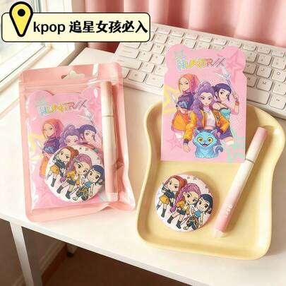 Mattel 1 Set de artículos de papelería del grupo de chicas KPOP Witch Hunting, útiles escolares de alta calidad, premios para el aula, regalos