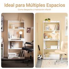 SoBuy Mesa Escritorio Mesa Gaming Plegable para Ordenador Escritorio Pequeño con Estantes de Almacenamiento Standing Desk con Almacenaje Blanco 64x58x145cm FWT92-H-W - Blanco - Ver 6