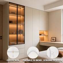 1/3/6pcs COB LED Light Strip, USB Wired Control With Adjustable Brightness, Warm White Light, Display Cabinet LED Light Strip, With Button Control Cabinet Light Back Adhesive That Can Be Cut, Suitable For Shoe Cabinets, Wardrobes, And Display Cabinets, Bedrooms, Ceilings, Stairs, Corridors, Decorative Lighting - USB - View 8
