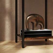 Industrial-Style Side Table/Coffee Table With Steel Frame, Suitable For Living Room Or Bedroom, 40 X 40 X 68 Cm, Rustic Brown - Camel - View 8