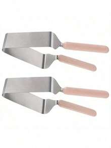 1 Set Stainless Steel Cake Slicer And Server, Adjustable Double Handle Cake Cutter, Suitable For Cake Serving, Pie Serving, Wedding Cake Cutting Set - Multicolor - View 8