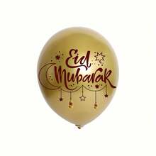 10 Ramadan Dekorationen, Ballons mit roten und goldenen Halbmond Mustern, geeignet für die Dekoration von Eid Partys, Ramadan Mubarak Themenpartys, fröhliche Eid Feierlichkeiten und Innen- und Außendekorationen für Ramadan Aktivitäten mit der Familie - Verschiedenfarbig - Übersicht 3