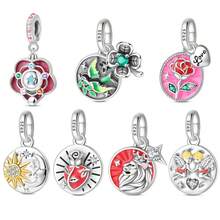 925 Sterling Silver Lion Charm Pendant, Rose Charm Pendant, Hope Swallow Charm Pendant, Star Moon Charm Pendant, Angel Charm Pendant, Heart Charm Pendant, Magic Surprise Box Charm. Suitable For Genuine Snake Chain Bracelets, Necklaces, Bangles, Beaded Chains, DIY Jewelry Crafting, And Luxurious Best Friend Gifts. - Multicolor - View 1