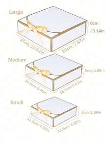 10 hộp quà màu trắng, kích thước 6.5"X6.5"X2", kèm ruy băng, thích hợp làm quà tặng sinh nhật, đám cưới, tiệc tùng, ngày Valentine, ngày của Mẹ (có 3 kích cỡ). - bạch kim - Xem 4