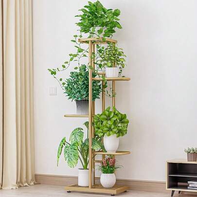 Techigher Plant Stand Indoor Outdoor, 5 Tier 6 Potted Metal Multiple Flower Pot Holder Shelf, Tiered Plant Shelf, Plant Shelf Corner Display Rack For Patio Garden Balcony Living Room