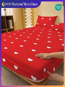 White Heart On Red Background