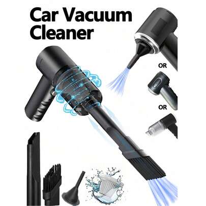 YAIUZGOO 1pc Cordless Handheld Vacuum Cleaner, 2-In-1 Blow & Suction, Portable Wireless Vacuum For Car And Home, USB Rechargeable, Washable Filter, Strong Suction, Keyboard Duster, Air Duster