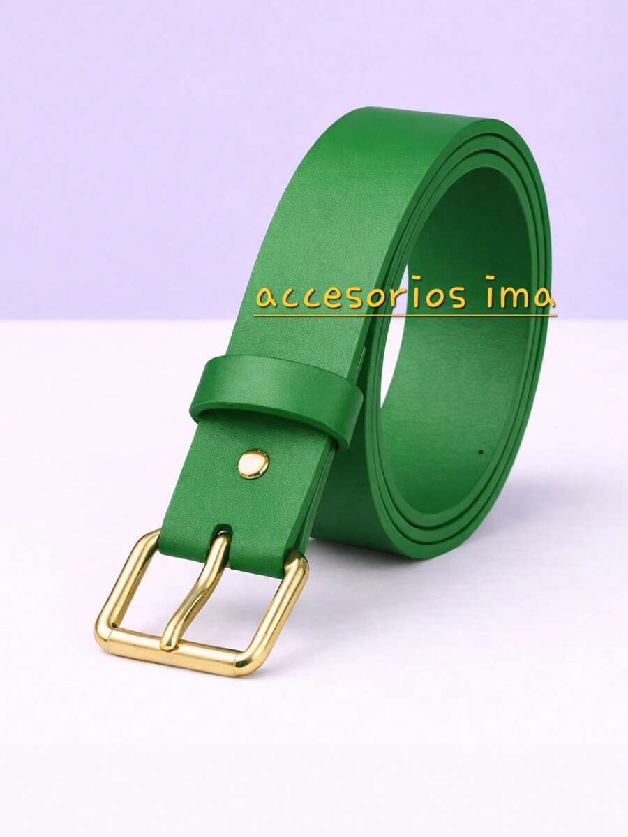 Women's Belt With Silver Buckle, Casual - 綠旗 - 查看 1