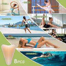 8-Pack Comfortable Anti Camel Insert For Women,Women's Upgraded Comfortable Reusable Adhesive Insert, Ideal For Yoga Leggings & Swimsuit - Apricot - View 4