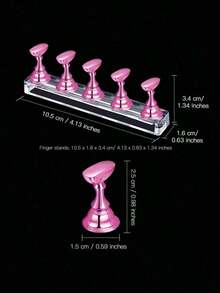 Nail Stand For Press On Nails Display, Magnetic Fake Nails Holder For Painting Nails Practices, Beginner Acrylic Nail Art Kit Accessories, Nail Salon Equipment And Decor,Nail Supplies,Nail Tools,Nail Art Tools,Back To School,Nails,Nail Tools For Press On Nails - 黑色 - 查看 5