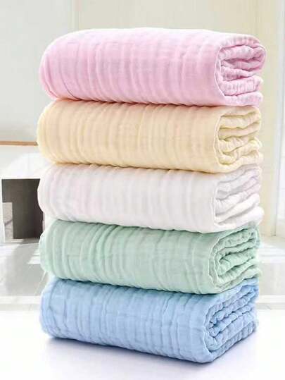 1 pieza 110*110cm Toalla de baño de gasa de 6 capas suave y amigable con la piel, unisex