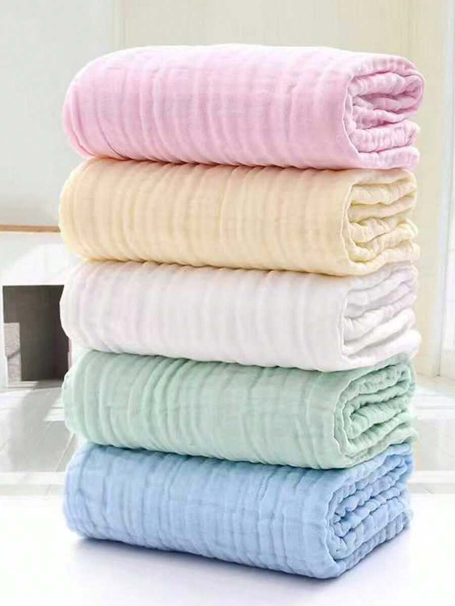 1条110*110厘米6层泡泡纱柔软亲肤浴巾，男女通用 - 彩色 - 查看 1