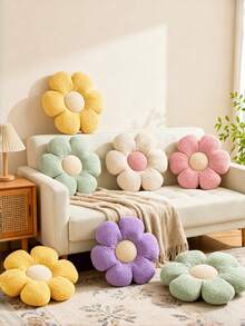 Gối trang trí họa tiết hoa, gối hình hoa cúc mềm mại và dễ thương làm từ lông thỏ giả, thích hợp cho trang trí phòng ngủ mùa xuân, điểm nhấn cho ghế sofa, giường ngủ và các đồ trang trí nhà cửa khác. - Lõi gạo màu hồng đậm - Xem 5