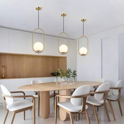 1/2pcs Nordic Minimalist Oval Pendant Light, Bedroom Bedside Dining Room Cafe Creative Spherical Pendant Lamp, E27 Socket, Warm Romantic Creative Lighting, Dining Room Bar Pendant Light (Bulb Not Included)