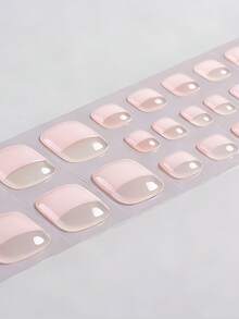 26片经典简约法式半固化凝胶美甲贴纸，黑色、白色、粉色可选，极简设计，持久耐用，保护天然指甲，需配合UV灯使用，适合女性日常、派对、摄影、海滩、DIY美甲等场合，是送给她的绝佳礼物。 - 淺粉色 - 查看 3