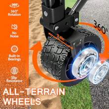 R-Carros de vagón pble de 420 s de capacidad de peso pble con ruedas grandes todo terreno carro de  reente con porsos para camping ardín deportes piezas de comestes - Negro2 - Ver 3