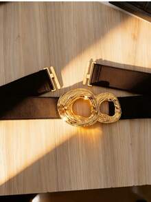 多功能弹力腰带，新款腰带，时尚配饰，可搭配连衣裙、外套、裙子、衬衫，适合度假、演出、聚会和日常穿着，多种尺寸可选。 - 金色 - 查看 6