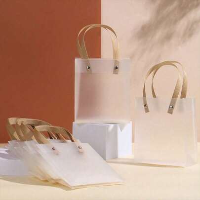 30/20/10pcs Transparent PVC Gift Bags, Birthday Party Gift Packaging Handbag, Souvenir Packaging Bags