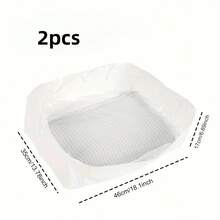 1/2pcs Reusable Cat Litter Filters - No-Touch Pet Waste Liners With Filter Mesh, Durable Polyethylene Material, Universal & Convenient, Better Cleaning Cat Litter Box, Easy To Clean And Control Odor, Pet Waste Cat Litter - White - View 12