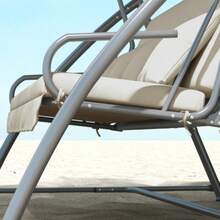 170cm Swing Cushion Set: Chair Cushion, Swing Cushion, Seat Cushion, Garden Cushion With Back And Side Cushions, Beige - 杏色 - 查看 8