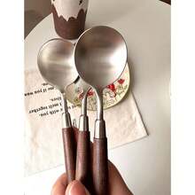 3件套重型大勺、小勺、叉子，高品质不锈钢餐具套装