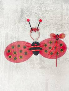 Multi-Piece Combination Set, Cute Bee Wings, Angel, Ladybug 4-Piece Set, Suitable For Holiday Dress-Up, Stage Performance - Red - View 16