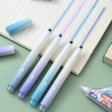 1set(4pcs), Aesthetic Gradient Highlighter Set, Colored Emphasis Markers, Fairy-Tale Color Palette, Exquisite Packaging, As Journaling Starter Kit, Back-To-School Gift, Best Friend Sharing, Creative Stationery Collection And Desktop Photography Prop - Rectangle - View 7