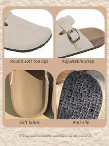 Giày bệt nữ, Sandal nữ [Nhỏ hơn 2 size], Giày nữ mũi tròn khóa cài, Sandal trắng, Clogs nữ, Giày Mule, Giày Loafer, Giày bệt, Sandal, Dép đi trong nhà, Dép thời trang mùa hè đế dày, Khóa kim loại điều chỉnh được, Giày xỏ, Dép nữ, Sandal bệt nữ, Dép nữ đi ngoài trời, Giày đi làm, Dép đi trong nhà, Dép đi trong nhà, Giày Mule - trắng - Xem 7