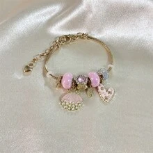 1件时尚夏季扇贝海龟心形吊坠手链，DIY沙滩饰品，女士礼物 - 金色 - 查看 10