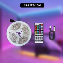 5V RGB LED Light Strip, Controlled By A 44-Key Infrared Remote. Dimmable. Bedroom TV Background Decorative Light Strip. New Year And Valentine's Day Party Decoration Lights. Home Decor Ambient Lighting. - Multi-color Light - View 16