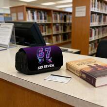 67 Styles Double-Deck Pencil Case, Made Of Polyester Fabric, Large Capacity For Stationery Storage. Size: 21cm X 11cm. Cartoon Pattern, Lightweight And Practical, Double-Deck Flip Design, Unisex Style, Suitable For Students, Event Organizers, Daily Use - A - View 5