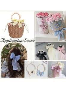 4cm Flowing Light Ribbon Big Bow Ribbon Accessories Hair Clip DIY Gift Box Flower Bundle Birthday Wedding Packaging Handmade Material - Multicolor - View 6