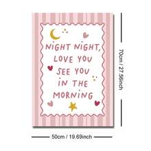 1pc Framed/Unframed Night Night Love You Nursery Canvas Poster Cute Pink Stripes Typography Quote Wall Art Print Minimalist Girl Room Decor Painting For Playroom,Living Room,Bedroom,Modern Home Decoration - Poster - View 12