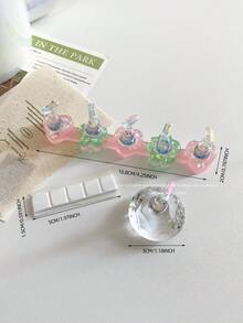 3D Resin Acrylic Tie Dye Jelly Color Glitter Sequin Star Heart Arranged Base With 5pcs Aurora Colorful Nail Art Display Stand, Japanese Nail Art DIY Tools & Photography Props - Multicolor - View 75