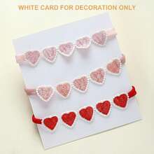 3pcs/Set Heart-Shaped Baby Headbands, Super Cute, Lightweight & Breathable, Suitable For All Seasons, Great Valentine's Day Gift