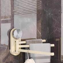 1pc No Drill Kitchen Sponge Holder, Multi-Layer Rotating Towel Rack, Suitable For Bathroom Towels - Multicolor - View 3