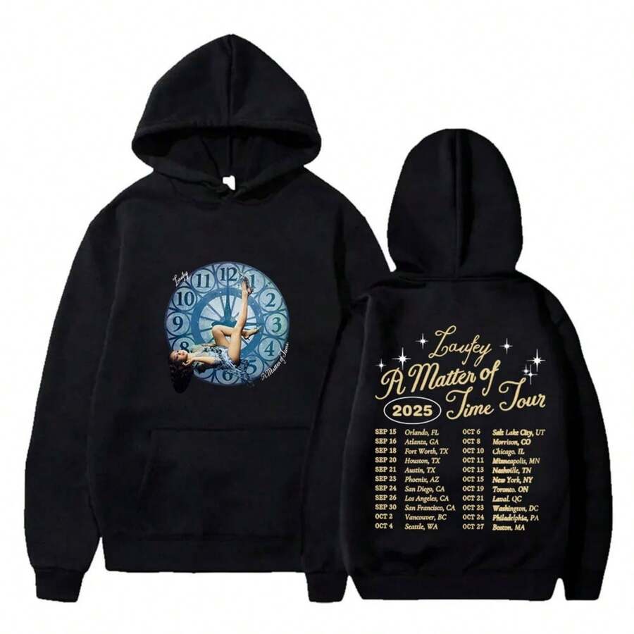 A Matter Of Time Tour 2025 Hoodies Merch Women Men Fashion Long Sleeve Sweatshirts - 黑色4 - 查看 1