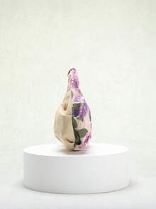 SCULPTEDSTYLE BAGS 1pc Colorful PVC Sequin Contrast Mesh Embroidered Floral & Leaf Pattern Cloud Pleated Handbag, Fashion Summer Vacation Style For Women (Floral Pattern Randomly Sent) - Mauve Purple - View 4