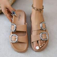 2026 New Women's Plus Size Wide-Wall Sandals: These Women's Sandals Feature A Thick Sole For Added Height, Are Versatile, And Durable. Waterproof And Slip-Resistant, They Are Perfect For Dormitories And Homes. Plus-Size Women's Shoes Are Essential Slippers For The Home, Comfortable And Versatile Sports Sandals, And Rain Boots For Rainy Days. - 橘色 - 查看 3