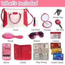 - Bolso de juego para niñas pequeñas bolso con accesorios juguetes de moda para niñas cartera de juguete bolso de mano teléfono de juguete  de simulación portafolios y más - como en la foto - Ver 5