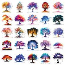 TOOUEE 50pcs Tree Of Life Theme Stickers, No Repeated Colourful Designed Waterproof Vinyl Decals For Laptop, Water Bottles, Phone, Scrapbooking, Luggage -Creative Decoration Stickers Durable Party Favors, New Year, Valentine's Day, Birthday Decorations - Multicolor - View 5