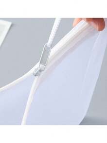 1 szt. Siatkowa torba na dokumenty z zamkiem błyskawicznym, torba do przechowywania zabawek, torba do układania puzzli, dziecięca, z zamkiem błyskawicznym, przezroczyste wykończenie, pudełko do przechowywania - Biały - Zobacz 5