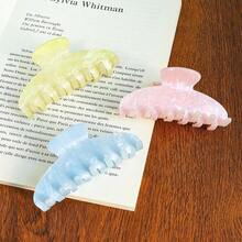 耐用醋酸纤维发夹 - 4 英寸爪夹，粉色树纹，适合细软和浓密头发 - CSO1084 - 查看 4