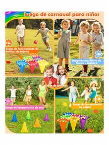 - Juego de 49 Juegos de Carnaval para Exteriores para niños con luz LED, Bolsas de Frijoles, Bolas, Juego de Lanzamiento de Aros, Juego de césped con Huevos y cucharas, Regalo para Fiesta,40977035 - Multicolor - Ver 6