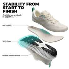 Women's Lightweight Road Running Shoes – Non-Slip Cushioned Sneakers For Gym, Workout, Walking & Tennis Arch Support & Comfort For 5K Activities - Màu be - Xem 7