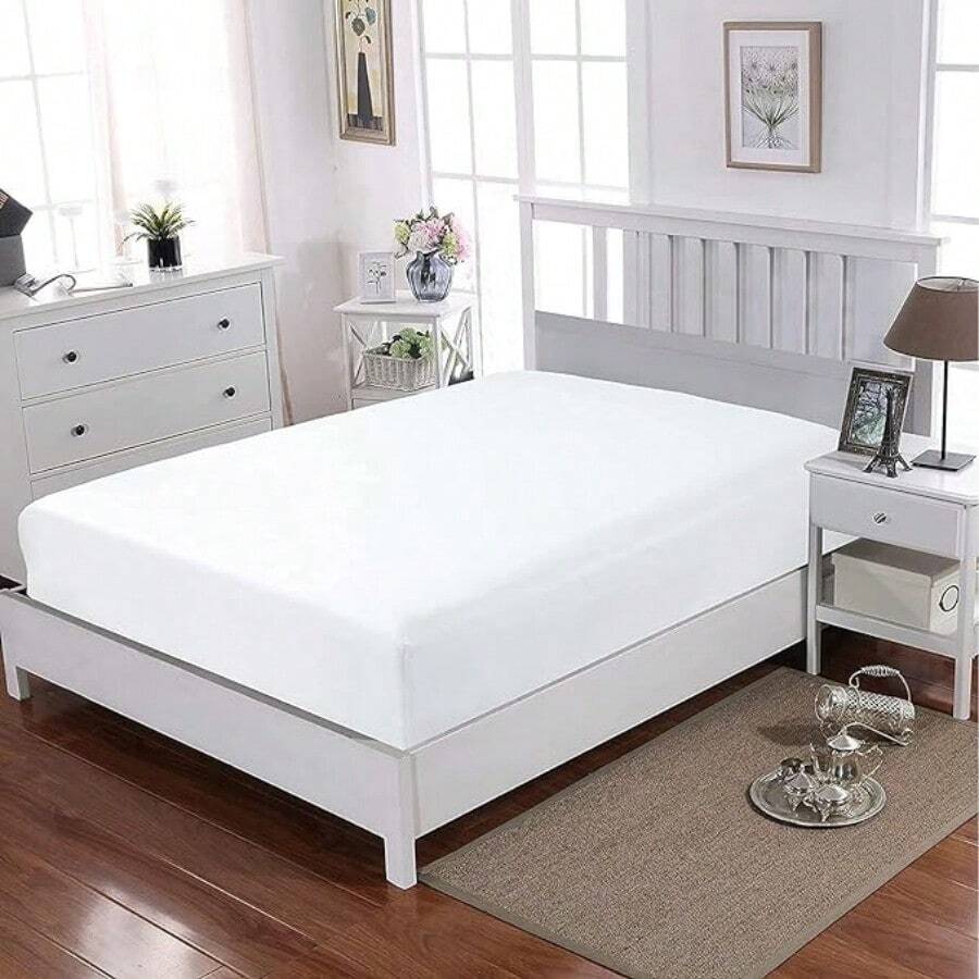 JASUVII Protectores de colchón Protector Cubre Colchón Impermeable a Prueba de ácaros  Suave Transpirable Funda de colchón King:198 x 203 x 45CM - Rey - Ver 1