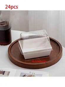 8/16pcs White Paper Cake Boxes With Clear Lids - Disposable Cake Baking Takeout Dessert Boxes - Ideal For Weddings, Birthdays, Parties, Bridal Showers And Holiday Celebrations - Can Hold Mini Cakes, Cupcakes, Muffins, Donuts, Sandwiches, Burgers, Fries, Chocolate Balls, Chocolate Strawberries, Snacks And Sweets - White - View 11