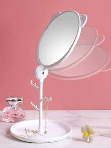 单件装 Y2K 涂鸦图案折叠手持化妆镜，轻巧超薄，便携设计，优质塑料材质，椭圆形镜框，细节精致，适用于多种场合，可折叠成小巧的正方形，方便携带，是化妆的理想之选，价格实惠，也是房间装饰的理想选择。 - 彩色 - 查看 6